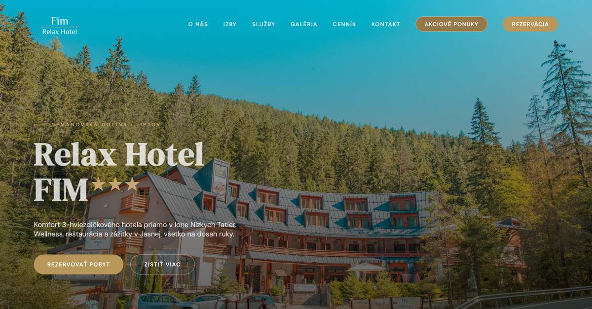 Web Relax Hotel FIM, ubytovanie v Demänovskej doline pri Jasnej