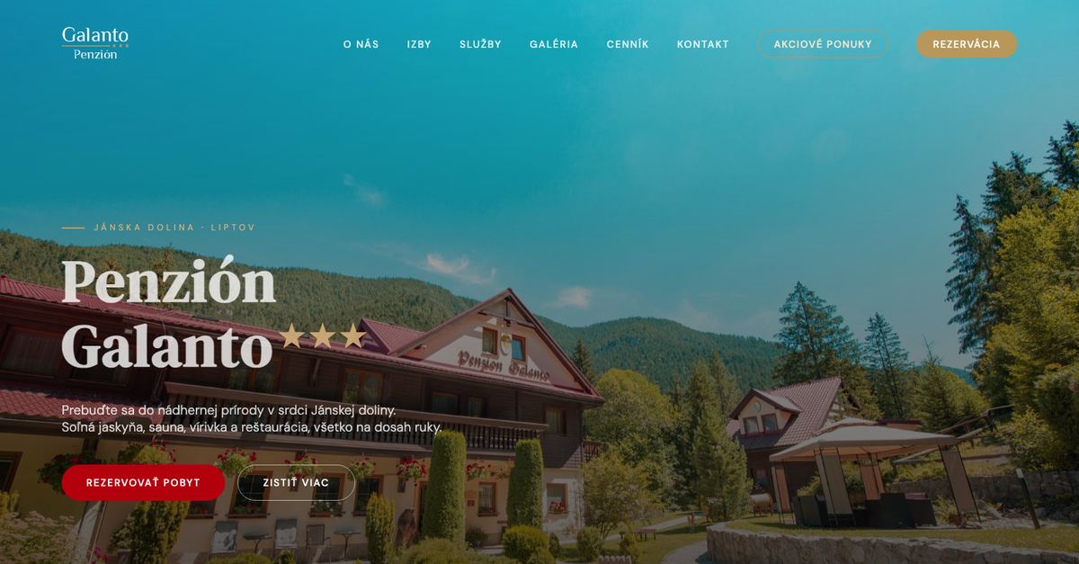 Web Penzión Galanto, ubytovanie v Jánskej doline